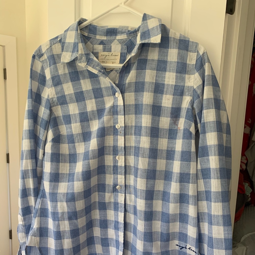 Evy's Tree Gingham Amy Shirt - Size L
